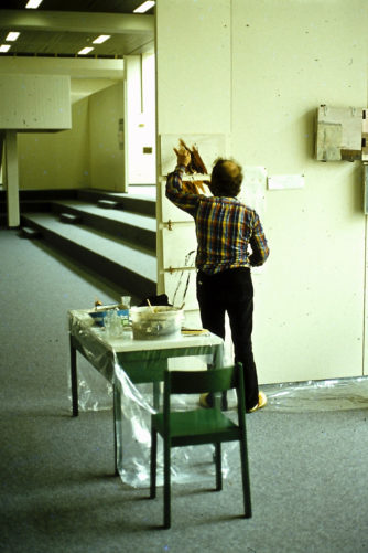 Demonstration d’un tableau pliant (b), Hackmuseum, Ludwigshafen, 1979 Gedock, Karlsruhe, 1981