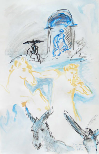 Ane sur la fontaine de Trevi «, 48x64 cm, 2014