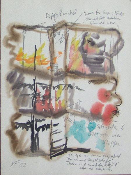 Tableau à rabats» – Etude, 48x64 cm, 1982